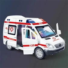 1:32 Mini Alloy Car Diecast Ambulance Fire-Truck Policecar Model Sound And Light