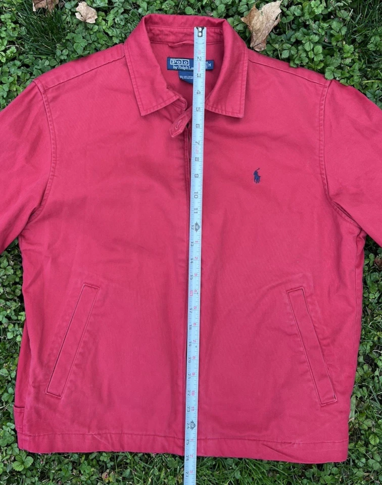 Chaqueta Polo Harrington Vintage Ralph Lauren Roja Talla Mediana Foto 4 de 4