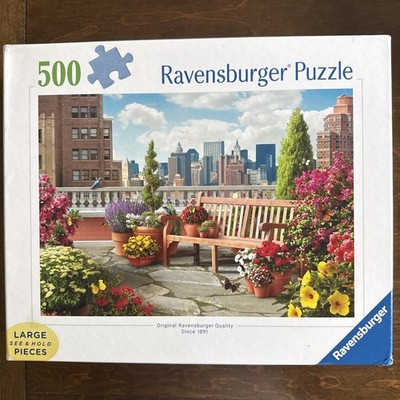 Ravensburger ROOFTOP GARDEN 500 Piece LARGE FORMAT Jigsaw Puzzle Complete