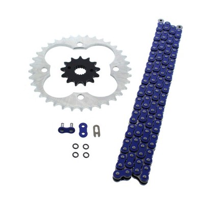 1999-2004 Honda 400EX TRX400EX 520-94 Blue O Ring Chain & Sprocket Silver 13/36