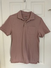 Goodfellow Co Men s Polo Casual Short Sleeve Pink/Red Stripe Shirt Size Medium