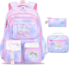 3PCS SET Kids Backpacks for Girls, Bookbag for Girls Backpack with Lunch Box Pen