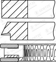 Goetze Engine Kolbenringsatz 08-448500-10 FüR Hyundai I10 1 Pa 2 Ba Ia 3 AC3 AI3
