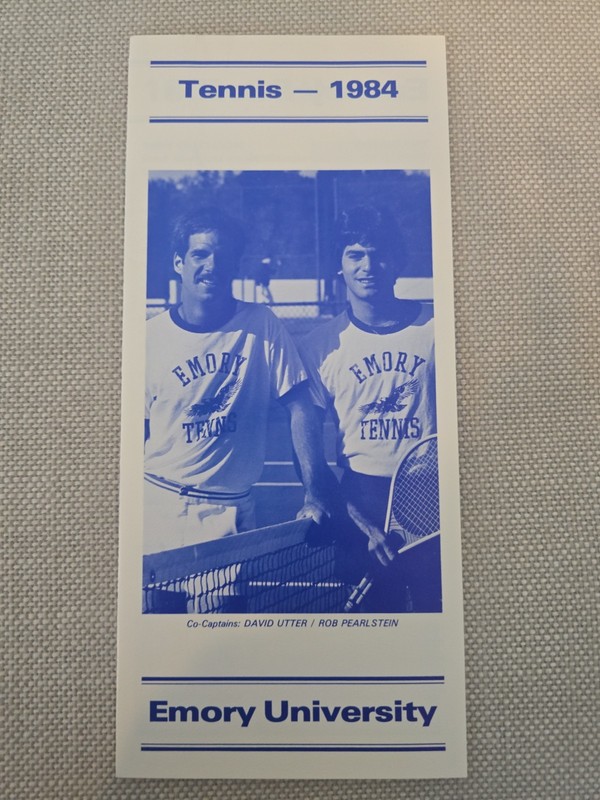 1984 Emory University Eagles Men's Tennis Media Guide David Utter Rob Pearlstein