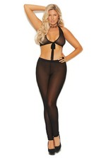 Elegant Moments Mesh Halter Tie-Front Top 20006X Lingerie
