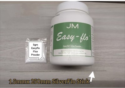 Johnson Matthey Silberlötstift 1,5 SilverFlo 55 & 5 g Easyflo Flussmittel Pulver. 