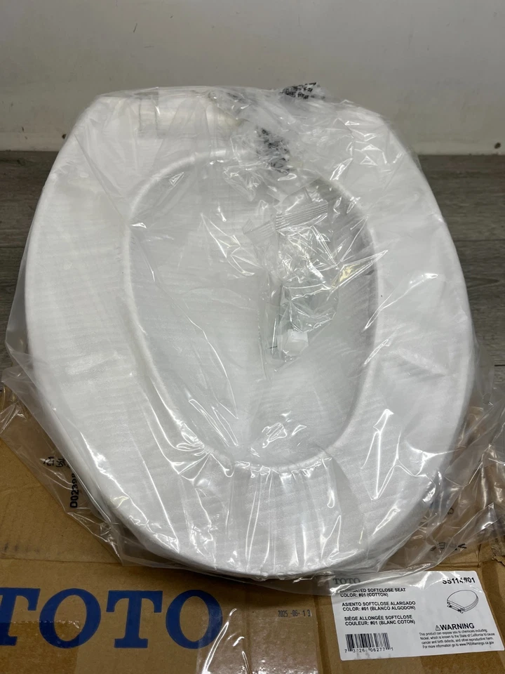 Toto SS114 #01 SoftClose удлиненное закрытое переднее сиденье и крышка унитаза - хлопок - Изображение 2 из 2