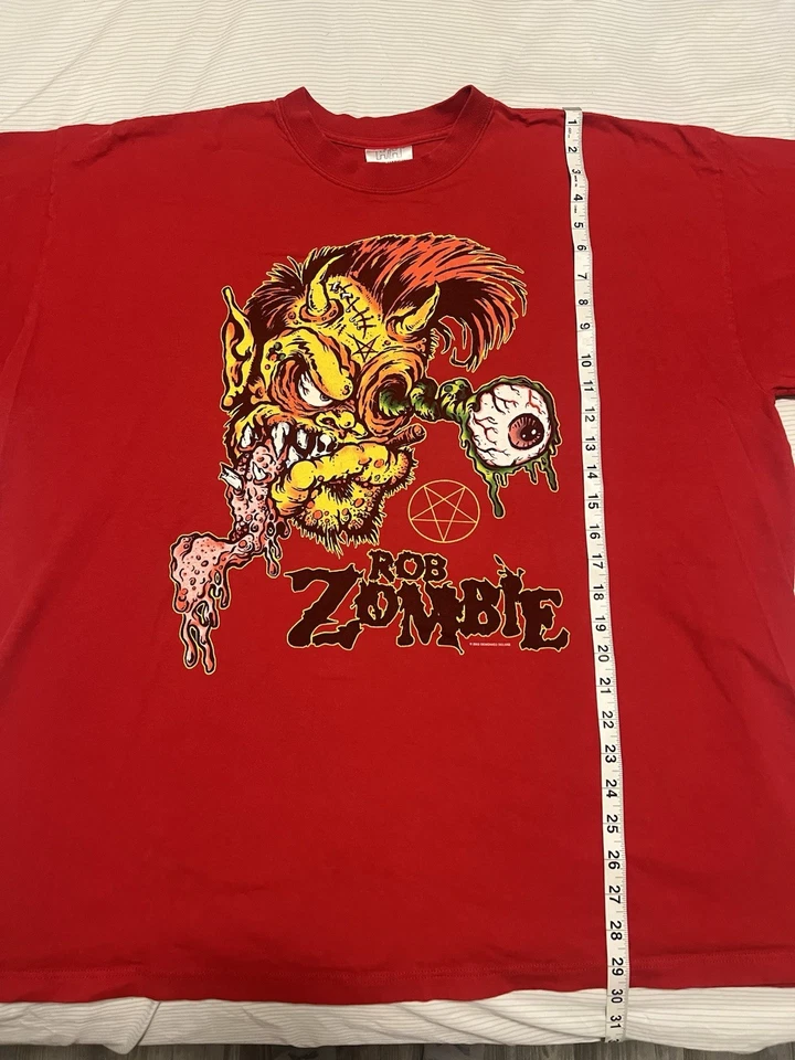 Camiseta Rob Zombie 2002 Vintage Say You Love Satan, Roja XXL Foto 4 de 4