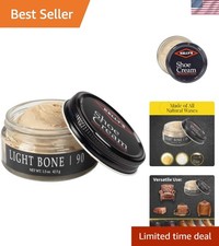 Light Bone Shoe Polish 1.5 oz - Professional Grade Leather Cream for Luxury Care