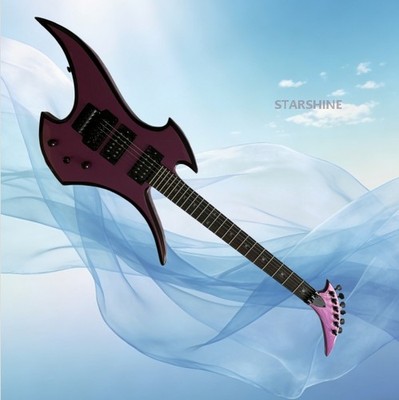 Purple Rockingbird Special inlay Electric Guitar soild body fast ship hot sale