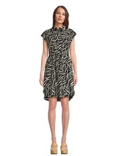 Time and Tru Women's Size S Zebra Short Sleeve Utility Shirt Dress --H2--