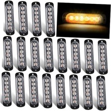 20 Pack LED Emergency Strobe Lights 6 LED Surface Mount Flashing Lights Amber