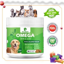 Dog Allergy Itch Relief  Immune Chews for Dogs with Omega 3 Itchy Skin 90 Chew