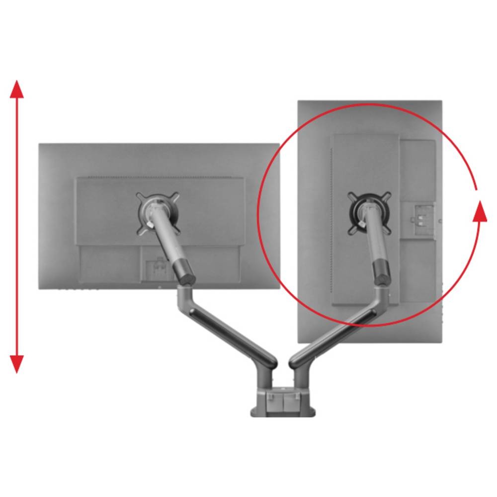 Support de table double ecran articule et inclinable pour moniteur 13 pouces