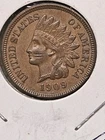 1909 Indian Head Penny Cent XF/AU Condition. Diamonds.