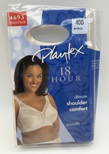 Playtex 18 Hour Comfort Strap Wirefree Bra 4693 40B Beige Lace Support