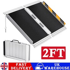 2Ft Folding Aluminum Wheelchair Ramp Portable Mobility Scooter Non-Slip 600 LBS