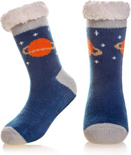 Kids Slipper Socks Fuzzy Socks For Boys Girls Warm Thermal Winter Non Slip Home