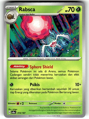 Pokemon Scarlet & Violet Sv8a Festival Terastal EX Card 14/187 Rabsca