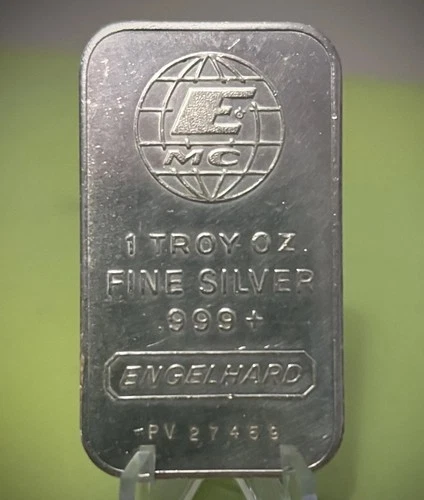 Rare 1981 Vintage Engelhard 1 oz .999 Fine Silver Bar (serialized)