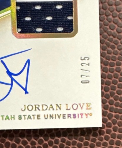 2020 PANINI IMMACULATE DRAFT JORDAN LOVE RPA ROOKIE PATCH ON CARD AUTO RC /25 SP - Picture 4 of 11
