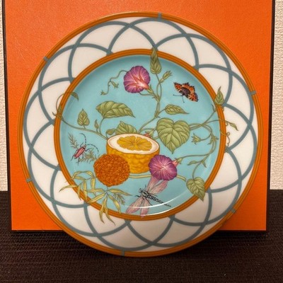 Hermes Siesta island Dessert Plate Blue Tableware Floral Dish