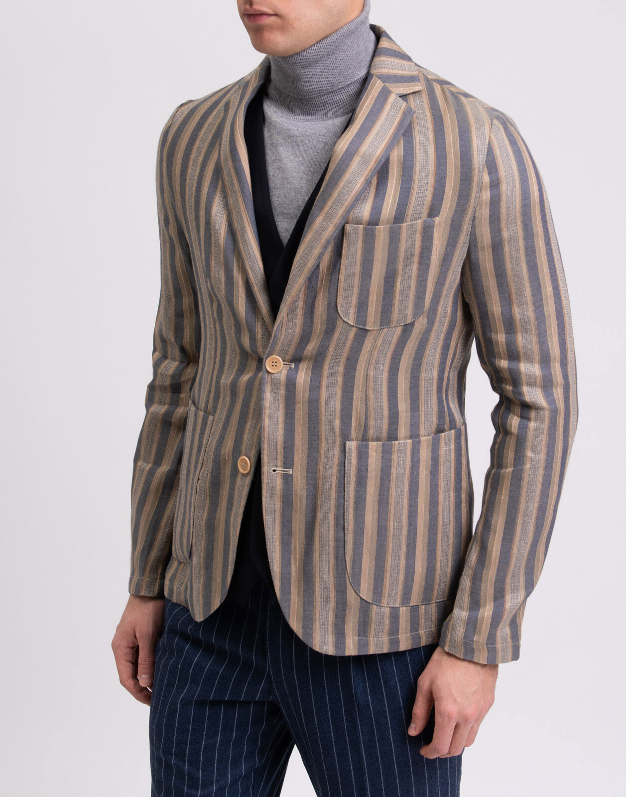 RRP€290 MARCIANO GUESS Linen Blazer Jacket IT46 US36 S Striped Single Breasted image 5