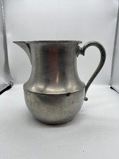 Vintage Handled Pewter Pitcher 7โ Height Made in USA
