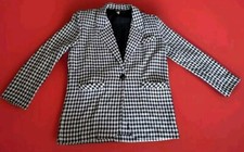 Chad Stevens Vintage Houndstooth Single Breasted Buttoned Blazer Made in USA 14