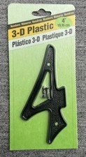 NEW House Number 4 Weather Resistant 3-D Black Plastic Dimensional w/Nails