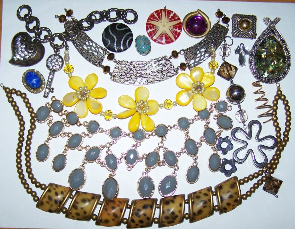 VTG~Mod Jewelry Parts Pieces Findings Craft Re~Purpose Jewelry Art