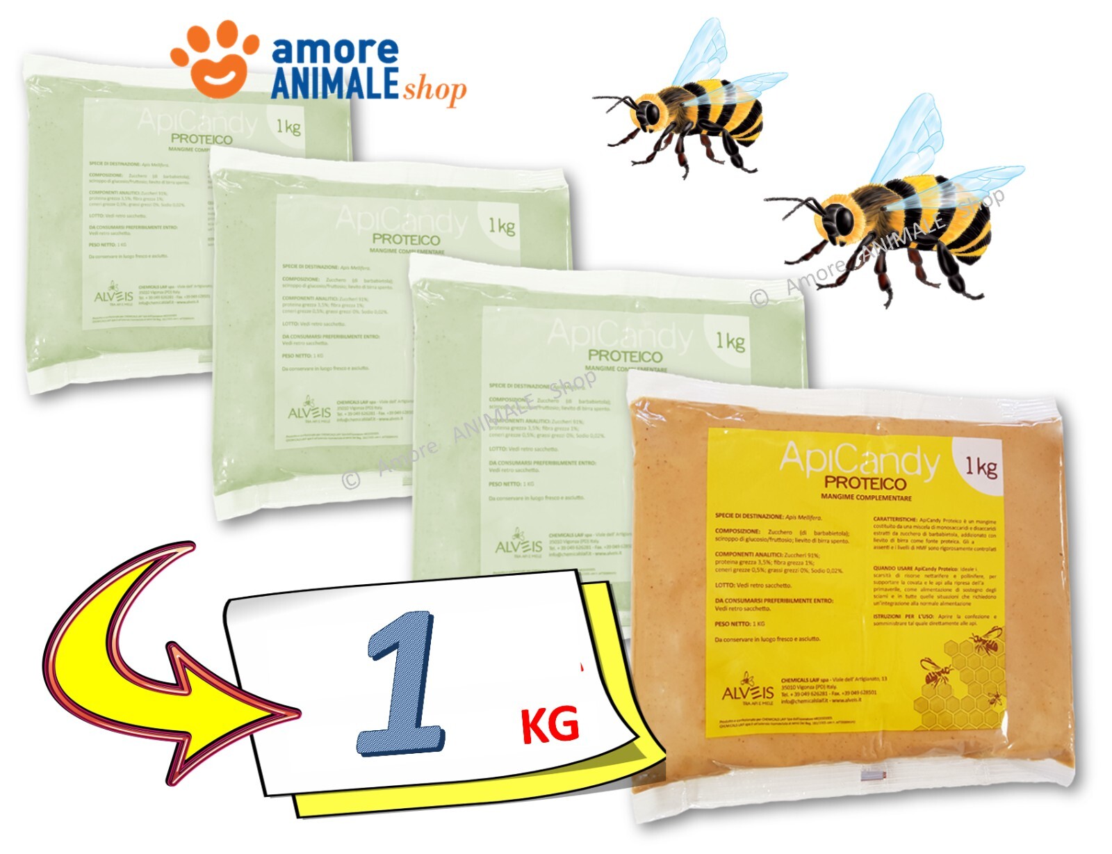 ApiCandy PROTEICO → 1 Kg - Candito Zuccherino Arricchito con PROTEINE API candy: → 12 kg img 0