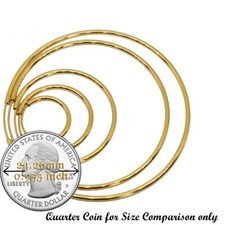 Classic 18K Yellow Gold Filled Endless Thin Hoop Earrings 12/14/20/50mm/60/70mm