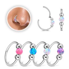 Surgical Steel Nose Rings Opal Rings Nose Piercing Jewelry Cartilage Earring