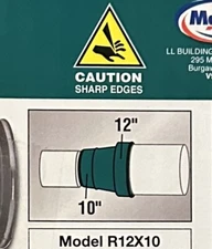 (Lot of 2) Master Flow 12 in. to 10 in. Round Reducer R12X10 7 1/2" Long