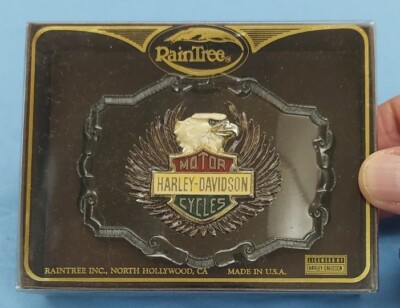 Harley Davidson Belt Buckle RainTree Black Mirror Back B & S Eagle 75th Ann. New
