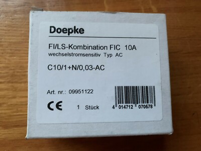 Doepke FIC 10/0,03 - 10a 30mA Typ C DP RCCB 