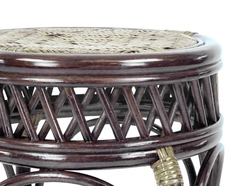 Ginger Handmade Rattan Wicker Stool Ottoman Plant Stand - Picture 18 of 30