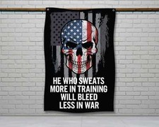 Patriotic Skull Flag - Motivational Home Gym Decor Banner