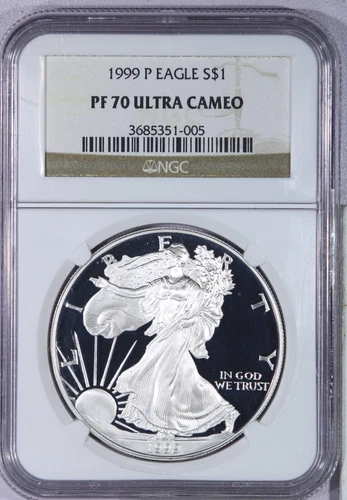 1999-P American Silver Eagle ASE $1 NGC PF70 PR70 ULTRA CAMEO DCAM