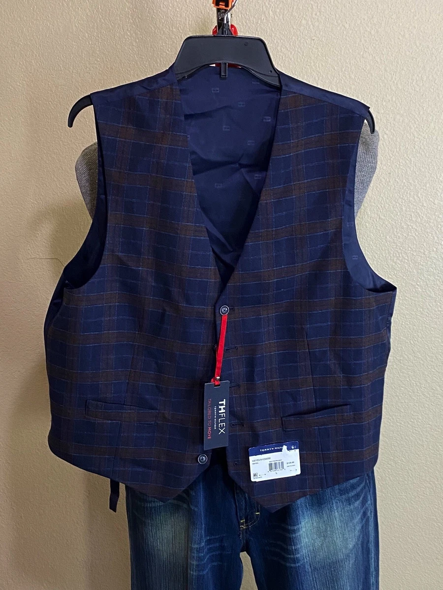 NWT 125 Tommy Hilfiger Plaid VEST Large L Length 23 eBay
