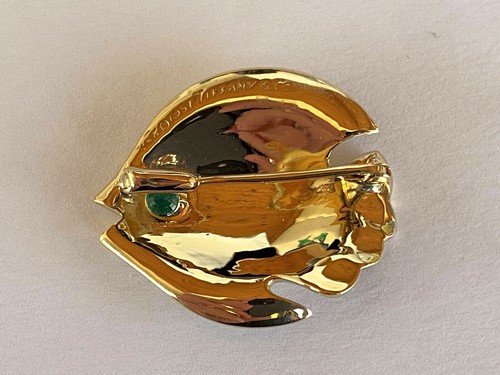 Tiffany & Co. 1991 18k Yellow Gold Fish with Emerald Eye Pin - Picture 3 of 7