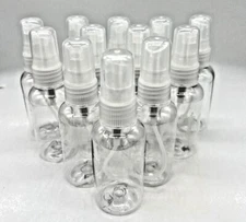 12 Pack 2 oz Mini Spray Bottles | PET Plastic with Included Spray Nozzle | Fine 