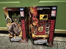 Transformers Kingdom Voyager Class WFC-K44 Blaster And WFC-K27 Rhinox New Sealed