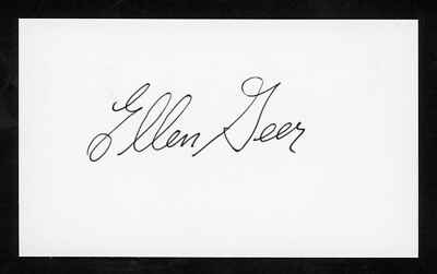Ellen Geer Actress Odd Couple,Star Trek,Beauty &The Beast Signed 3x5 Card E26538