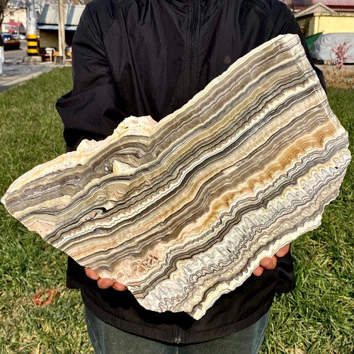 8.37LB Large Natural Banding Zebra Calcite Polished Slab Crystal Reiki Healing - 第 4/13 張圖片