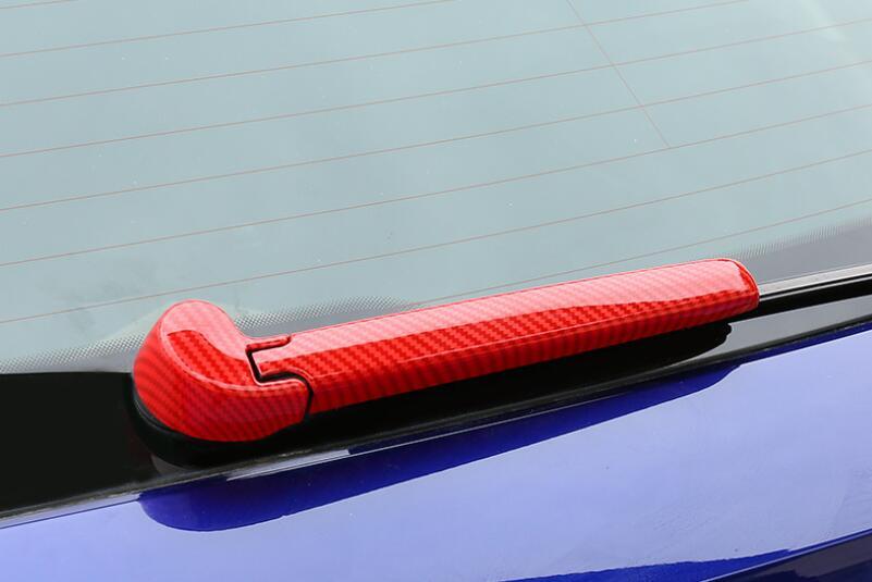 For Audi Q5 20182022 ABS Red Carbon Fiber Tail Rear Window Wipers Cover Trim eBay