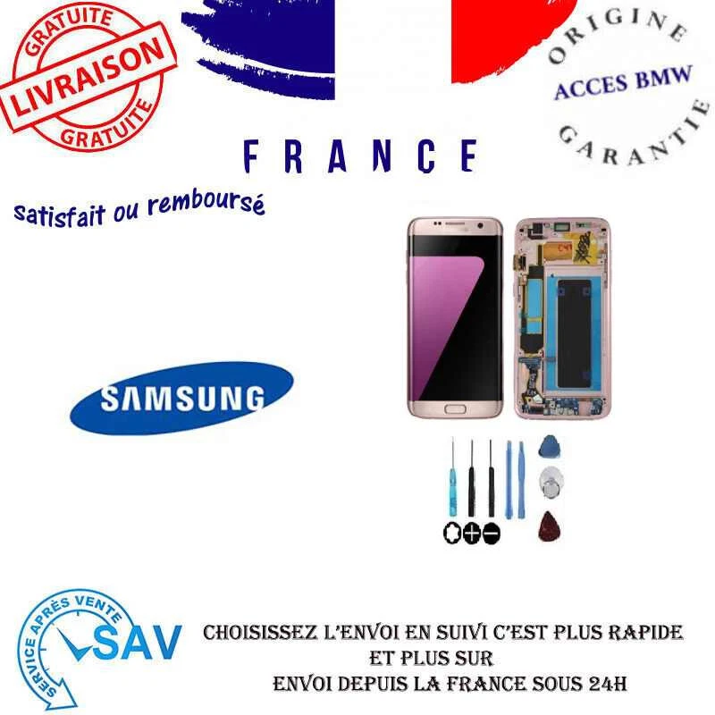 Original Ecran LCD Complet Rose Sur Châssis Pour Samsung Galaxy S7 edge (G935F) - Photo 1/1