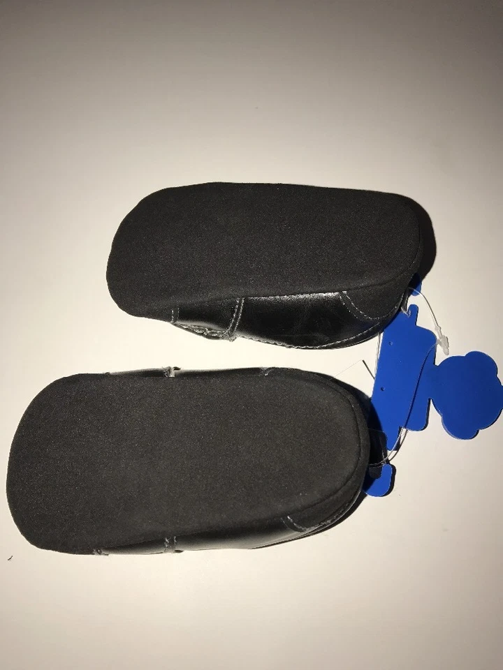 Zapatos sin cordones para cuna NOOKIE DOKIE para bebés niños NEGROS talla 3 (9-12M) NUEVAS etiquetas Foto 3 de 4