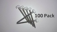 100 x 30mm White Polytop Plastic Headed Pins Poly Top - Stainless Steel
